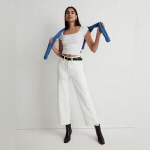 NWT Madewell The Petite Perfect Vintage Wide-Leg Crop Jean woman’s size 30 tall
